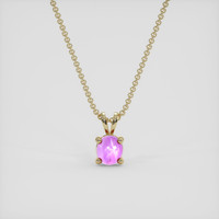 0.92 Ct. Purplish Pink Sapphire Pendant, 10K Yellow Gold 1