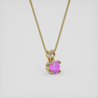 0.92 Ct. Purplish Pink Sapphire Pendant, 10K Yellow Gold 2