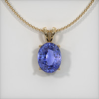 5.43 Ct. Violet Sapphire Pendant, 14K Yellow Gold 1