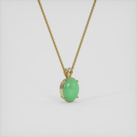 5.50 Ct. Green Jade Pendant, 14K Yellow Gold 2