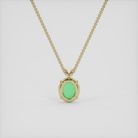 5.50 Ct. Green Jade Pendant, 14K Yellow Gold 4