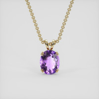 2.02 Ct. Purple Amethyst Pendant, 14K Yellow Gold 1