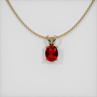 2.00 Ct. Ruby Pendant, 14K Yellow Gold 1