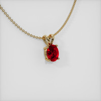 2.00 Ct. Ruby Pendant, 14K Yellow Gold 2