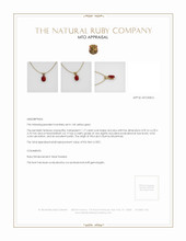 Ruby Pendant 1.17 Ct., 14K Yellow Gold Appraisal