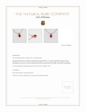 Ruby Pendant 1.57 Ct. 14K Yellow Gold Appraisal