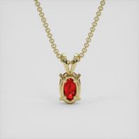 0.57 Ct. Ruby Pendant, 14K Yellow Gold 4