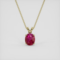 1.93 Ct. Purplish Red Ruby Pendant, 14K Yellow Gold 1