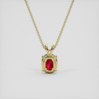 1.93 Ct. Purplish Red Ruby Pendant, 14K Yellow Gold 4