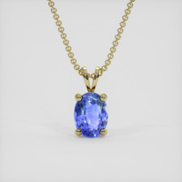 1.11 Ct. Blue Sapphire Pendant, 14K Yellow Gold 1