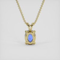 1.11 Ct. Blue Sapphire Pendant, 14K Yellow Gold 4
