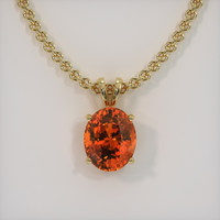 6.22 Ct. Orange Sapphire Pendant, 14K Yellow Gold 1