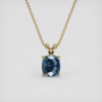 1.27 Ct. Blue Sapphire Pendant, 14K Yellow Gold 1