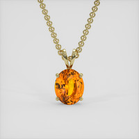 5.22 Ct. Orange Sapphire Pendant, 14K Yellow Gold 1