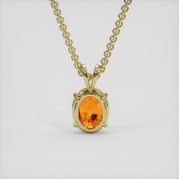 5.22 Ct. Orange Sapphire Pendant, 14K Yellow Gold 4