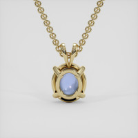 5.21 Ct. Greyish Blue Sapphire Pendant, 14K Yellow Gold 4