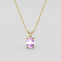 1.11 Ct. Purplish Pink Sapphire Pendant, 14K Yellow Gold 1
