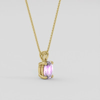 1.11 Ct. Purplish Pink Sapphire Pendant, 14K Yellow Gold 2