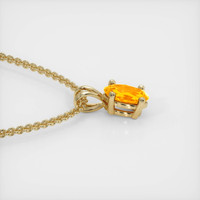 0.70 Ct. Orange Sapphire Pendant, 14K Yellow Gold 3