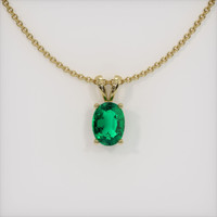 0.76 Ct. Emerald  Pendant - 18K Yellow Gold