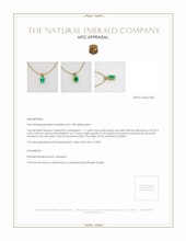 Emerald Pendant 1.11 Ct., 18K Yellow Gold Appraisal