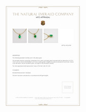 Emerald Pendant 0.65 Ct., 18K Yellow Gold Appraisal