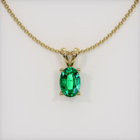 0.48 Ct. Emerald  Pendant - 18K Yellow Gold