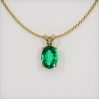 0.85 Ct. Emerald  Pendant - 18K Yellow Gold