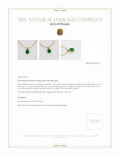 Emerald Pendant 1.84 Ct., 18K Yellow Gold Appraisal