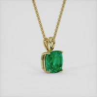3.37 Ct. Emerald Pendant, 18K Yellow Gold 2