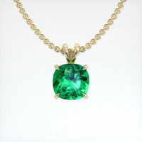 2.74 Ct. Emerald Pendant, 18K Yellow Gold 1