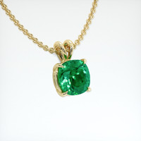 2.74 Ct. Emerald Pendant, 18K Yellow Gold 2