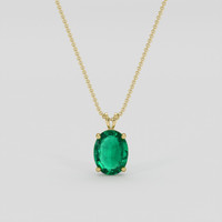 1.78 Ct. Emerald Pendant, 18K Yellow Gold 1