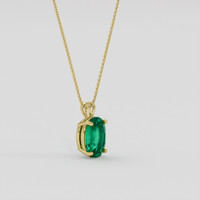 1.78 Ct. Emerald Pendant, 18K Yellow Gold 2