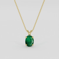 1.25 Ct. Emerald Pendant, 18K Yellow Gold 1