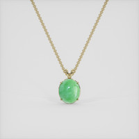 5.50 Ct. Green Jade Pendant, 18K Yellow Gold 1