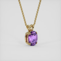 2.02 Ct. Purple Amethyst Pendant, 18K Yellow Gold 2
