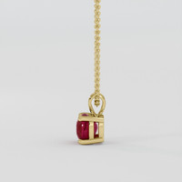 1.00 Ct. Purplish Red Ruby Pendant, 18K Yellow Gold 3