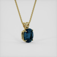 1.25 Ct. Greenish Blue Sapphire Pendant, 18K Yellow Gold 2