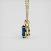 1.25 Ct. Greenish Blue Sapphire Pendant, 18K Yellow Gold 3