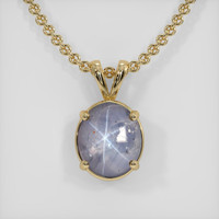 7.46 Ct. Grey Sapphire Pendant, 18K Yellow Gold 1