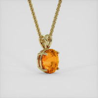 5.22 Ct. Orange Sapphire Pendant, 18K Yellow Gold 2