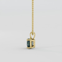 0.83 Ct. Bluish Green Sapphire Pendant, 18K Yellow Gold 3