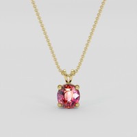 1.51 Ct. Purplish Pink Sapphire Pendant, 18K Yellow Gold 1
