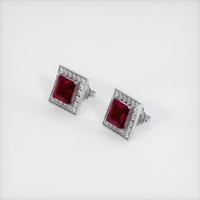 <span>0.67</span>&nbsp;<span class="tooltip-light">Ct.Tw.<span class="tooltiptext">Total Carat Weight</span></span> Ruby Earrings, Platinum 950 2