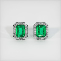 <span>2.76</span>&nbsp;<span class="tooltip-light">Ct.Tw.<span class="tooltiptext">Total Carat Weight</span></span> Emerald Earrings, Platinum 950 1