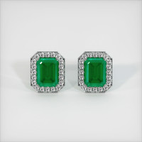 Emerald Earrings 3.22 Ct.Tw.Total Carat Weight, Platinum 950 Preview