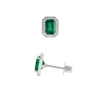 2.09 Ct.Tw. Emerald Earrings, Platinum 950 2