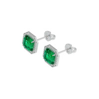 1.74 Ct.Tw. Emerald Earrings, Platinum 950 3