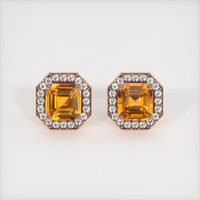 <span>5.07</span>&nbsp;<span class="tooltip-light">Ct.Tw.<span class="tooltiptext">Total Carat Weight</span></span> Sapphire Earrings, 14K Rose Gold 1